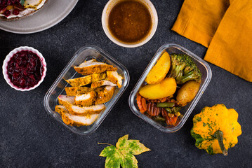 Leftover Thanksgiving day dinner food