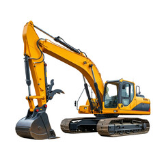 Track excavator  isolated  on a transparent background