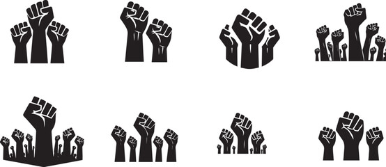 Vector design of fist hand. Fist hand silhouette. Fist hand logo, icon, sign.