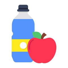 Premium download icon of milk with apple 