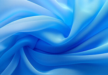 Obraz premium Blue satin silk fabric with elegant folds and silky texture. Luxurious textile concept for interior and fashion design. For banner, wallpaper, and greeting card