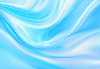 Naklejka premium Royal light blue satin fabric with soft folds and ripples. High end fabric concept for textile design and print. Pale blue satin texture. fabric silk background with beautiful soft blur pattern
