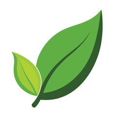 Green leaf ecology nature element vector icon