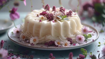 A commercial magazinestyle photo of artistically decorated cupcakes displayed on an elegant cake stand with white lace fabric