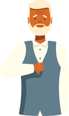 Senior black man wearing a vest making a thumbs down gesture, disapproving an idea or situation