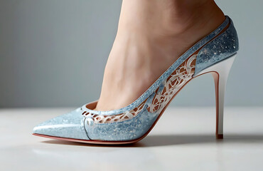 female shoes modern design and mockup.