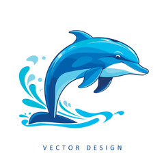 Fototapeta premium dolphin minimalist elegant vector design isolated illustration
