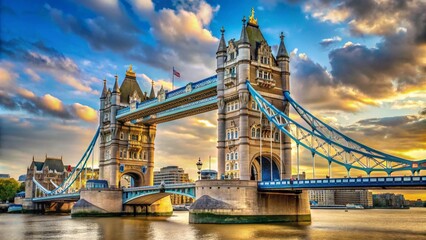 A close-up of Tower Bridge one of London's most iconic landmarks.
