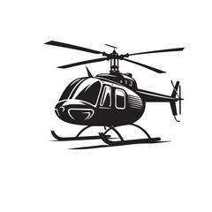 Helicopter black silhouette. Simple Helicopter logo, icon. Helicopter vector design isolated on white background.