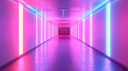 Fototapeta premium Neon Lights Corridor