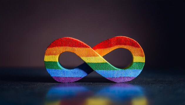 Vibrant rainbow infinity symbol, symbol of autism awareness. World Autism Awareness Day. - Powered by Adobe