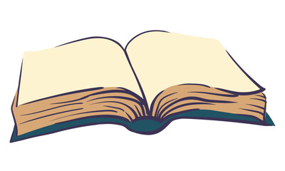 Open book of magic spells. Velminsky grimoire with spells. Wizard's diary, ancient volume with charms and esoteric knowledge. Vector cartoon illustration.