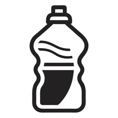 Plastic Bottle line art silhouette vector illustration