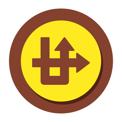 A trendy design icon of directional arrows