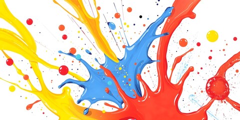 Fototapeta premium 2D Colorful paint splatter