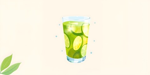 Green Juice with Abstract Pastels