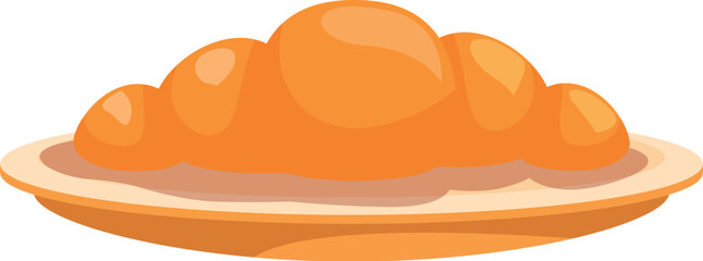 Delicious, golden brown croissant is presented on a plate, ready to be enjoyed