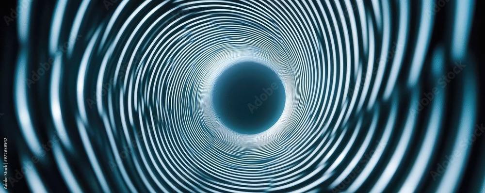 Poster A mesmerizing tunnel of waves and light, creating a sense of depth and motion, ideal for abstract or futuristic themes.
