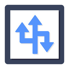A trendy design icon of directional arrows