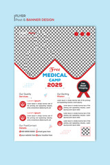 Medical care poster and flyer template design
