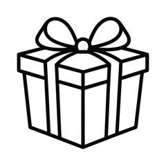 black gift box silhouette vector art, Gift box icon Silhouette vector illustration, Christmas gift box