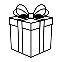 black gift box silhouette vector art, Gift box icon Silhouette vector illustration, Christmas gift box