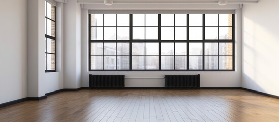 Modern Loft Interior with Large Windows