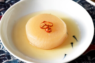 Braised Daikon Radish Daikon no Nimono is a healthy and delicious Japanese side dish