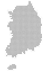 Dotted South Korea map, black dot map of Korea vector illustration