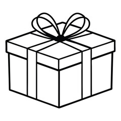 black gift box silhouette vector art, Gift box icon Silhouette vector illustration, Christmas gift box