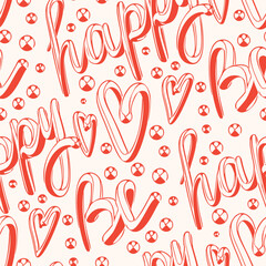 Seamless doodle-style pattern with the inscription 