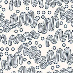 Monochrome Seamless pattern with a simple abstract drawing. Vector illustration.