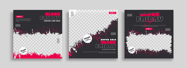 Black friday sale social media post design template. Suitable for social media, flyers, banner, and web.