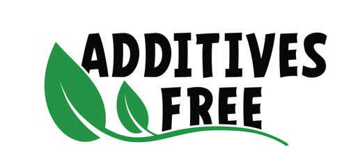 Additives free. No added color or no artificial flavor icon, natural food ingredients, organic product. Not containing any chemical additives.