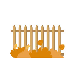 Autumn Bush with Fence