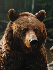 Obraz premium Majestic Brown Bear Portrait