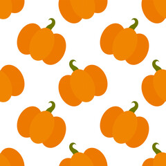 Pumpkins autumn surface seamless pattern. Vector illustration.