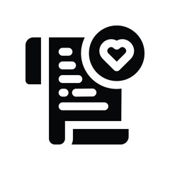 wishlist icon. vector glyph icon for your website, mobile, presentation, and logo design.