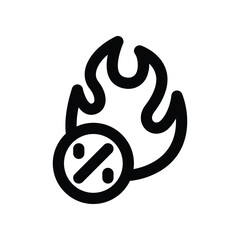 hot deal icon. vector line icon for your website, mobile, presentation, and logo design.