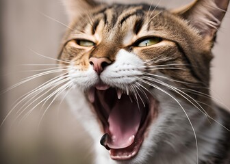 Cat with Open Mouth