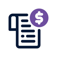 bill icon. vector dual tone icon for your website, mobile, presentation, and logo design.