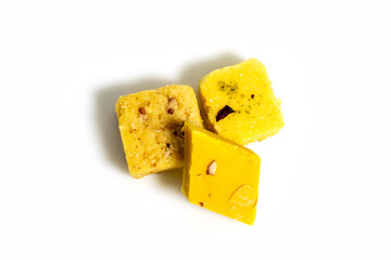 Top view of traditional Indian milk dessert made with milk and pulses during festivals.