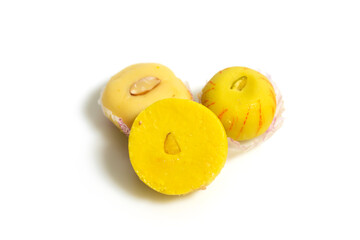 Fototapeta premium Closeup of Indian milk dessert made with milk and pulses during festivals.