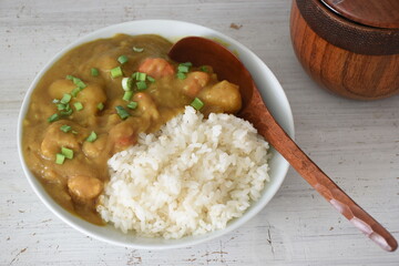 Kare Raisu (Homemade Japanese Curry Rice) is a traditional delicious stew of meat and vegetables served with rice.