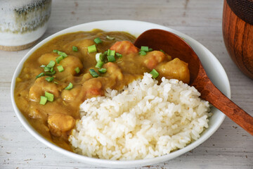 Kare Raisu (Homemade Japanese Curry Rice) is a traditional delicious stew of meat and vegetables served with rice.
