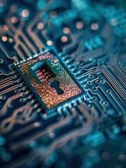 Macro image of an ethical hacking demonstration, illustrating the fine line between security testing and intrusion, perfect for cybersecurity education