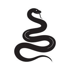 snake vector, art silhouette logo design black and white style template 