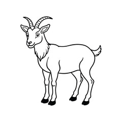 Goat vector silhouette. Farm animal silhouette goat outline icon vector illustration.