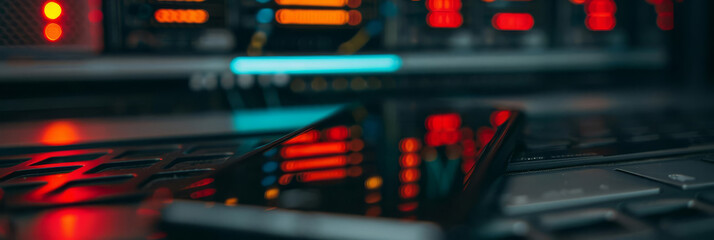 A smartphone shows a system warning error, highlighting cybersecurity issues and data breaches with copy space