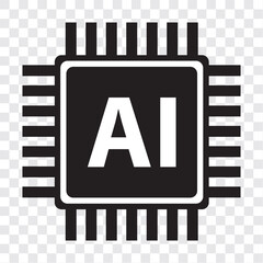 ai glyph icon. Artificial intelligence icon set. Vector graphic illustration. EPS 10.